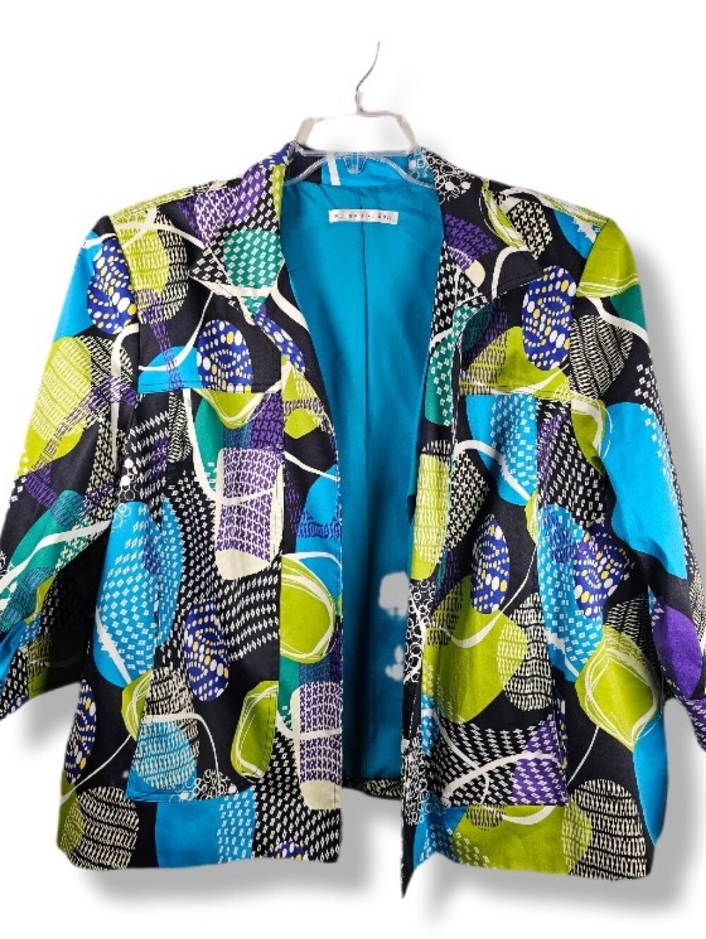 NWT Peter Nygard 22W Geometric Open Jacket Statement Art to Wear Office Work